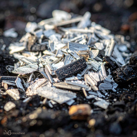 The morning after the warmth and light, only a pile of cold, grey ashes remains.の素材