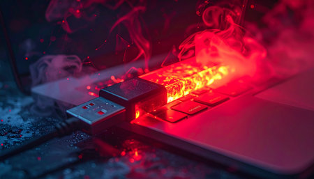 In the heart of an advanced factory, a critical component is forged under intense heat.の素材