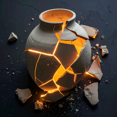 From shattered fragments, a new form of beauty emerges.の素材