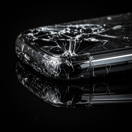 A close-up view captures the dramatic aftermath of an accident.の素材