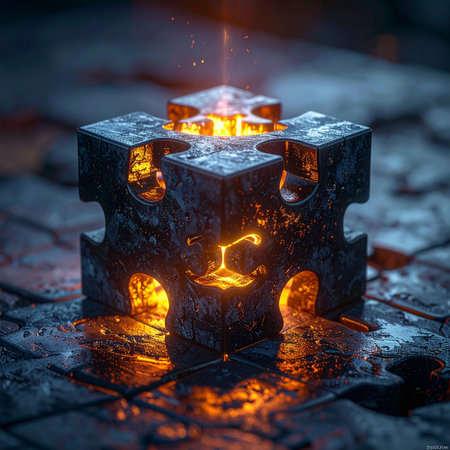 In a forgotten chamber, an ancient puzzle box awakens, its inner fire spilling through arcane runes. A long-lost secret or a powerful magic waits to be unlocked by the one who can solve its mystery.の素材