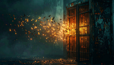 In the depths of a forgotten building, a long-dormant magic awakens.の素材