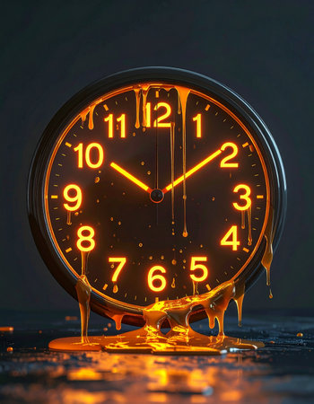 In a surreal vision, time itself becomes fluid and tangible.の素材