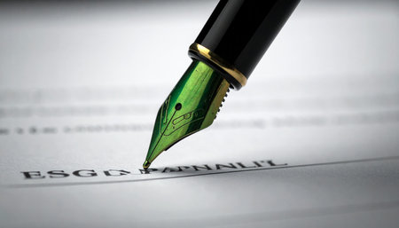 With the deliberate stroke of a classic fountain pen, a significant commitment is made.の素材