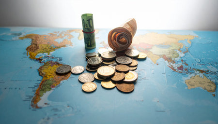 A conceptual image illustrating the slow and steady nature of the global economy.の素材