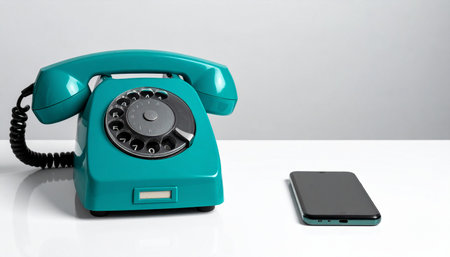 A striking comparison of communication eras.の素材