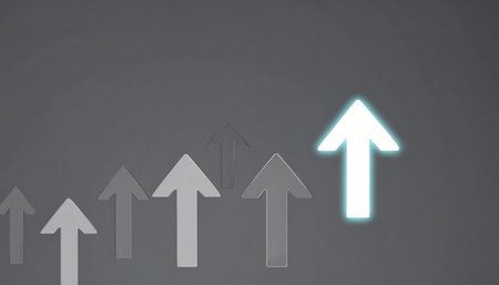 A single glowing arrow rises above the rest, symbolizing leadership, innovation, and breaking away from the competition.の素材
