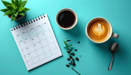 Start the day right with a moment of quiet organization.の素材