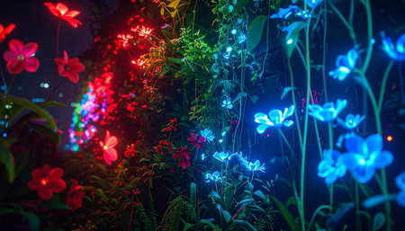 Step into a surreal world where nature and technology merge.の素材