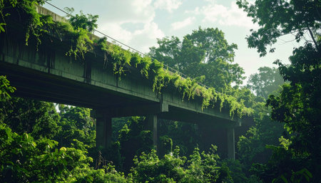 In a world where humanity has stepped back, nature powerfully reclaims its territory.の素材