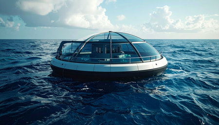 Embark on a journey into the unknown with this futuristic marine pod.の素材