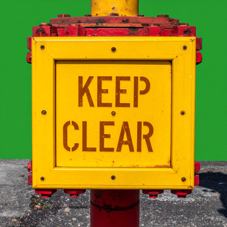 A bold, unmissable warning sign stands ready for any project.の素材