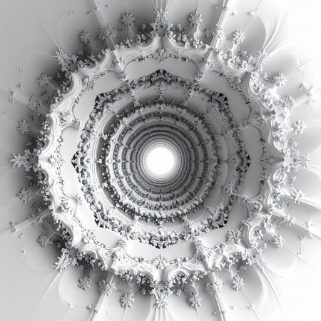 A mesmerizing view down an infinitely repeating, intricately detailed tunnel.の素材