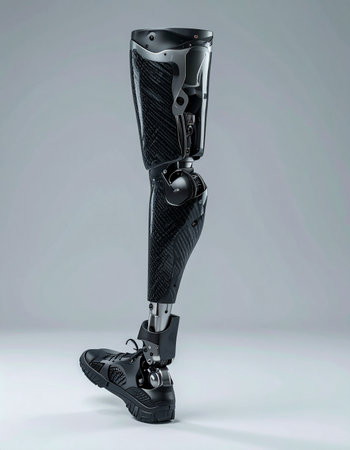 A marvel of modern engineering, this advanced bionic leg prosthesis stands as a symbol of progress in medical technology.の素材
