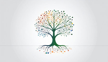 A vibrant Tree of Life stands as a powerful symbol of growth, connection, and diversity.の素材