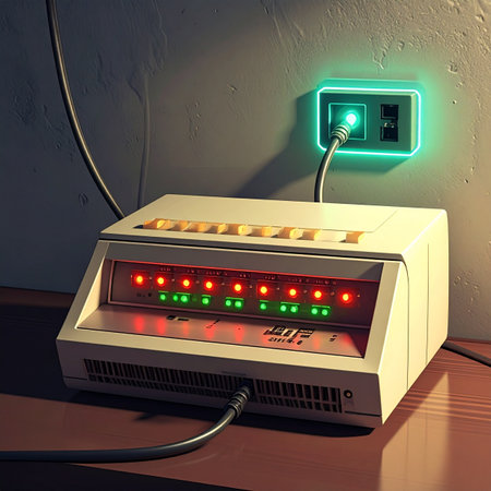 An old-school modem from the dawn of the digital age comes to life.の素材