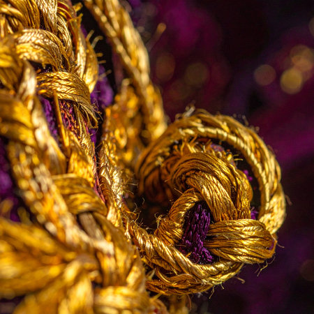 A macro view reveals the exquisite craftsmanship of a bygone era.の素材