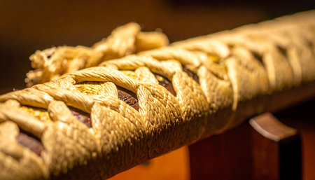 A close-up view captures the warm, golden-brown crust of a freshly baked artisanal strudel.の素材