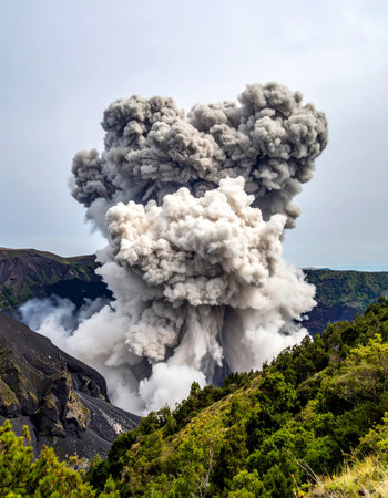 Volcanic eruption in Hawaii Volcanoes National Park, USAの素材