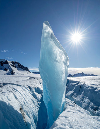Iceberg on the glacier in Antarctica. Global warming and climate change concept.の素材