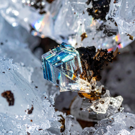 A stunning macro photograph reveals the hidden beauty of geology.の素材