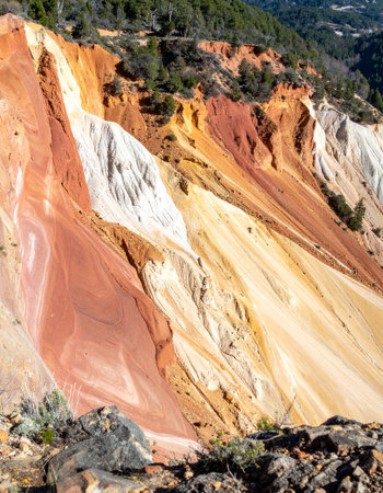 Layers of geological history are exposed in a stunning display of natural color.の素材