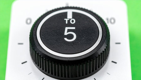 A macro shot captures the final five minutes on a modern timer dial.の素材
