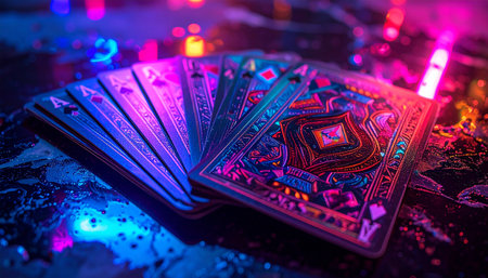 In a neon-drenched future, ancient traditions of divination persist.の素材