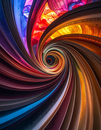 A mesmerizing vortex of vibrant, swirling colors pulls the viewer into its hypnotic center.の素材