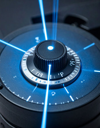 In a high-security environment, a precision control dial is activated.の素材
