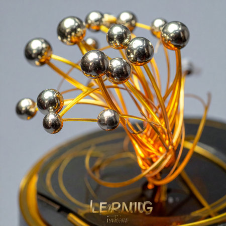 A dynamic kinetic sculpture captures the essence of connectivity and innovation.の素材