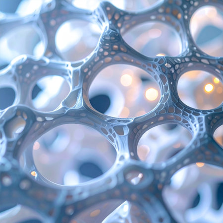 A glimpse into a complex, interconnected world at a microscopic level.の素材