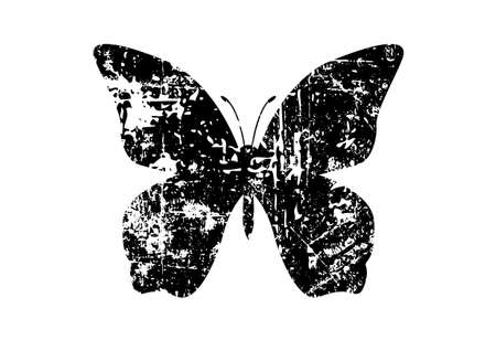 Butterfly shape in vintage styleのイラスト素材