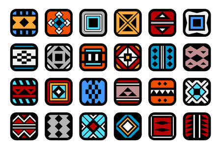 Indian tribal iconsのイラスト素材