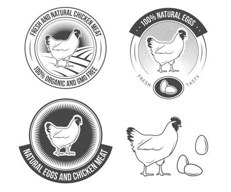 Vintage poultry emblemsのイラスト素材