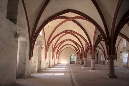 Old arches near Eltville Rhine, Hesse, Germanyの写真素材