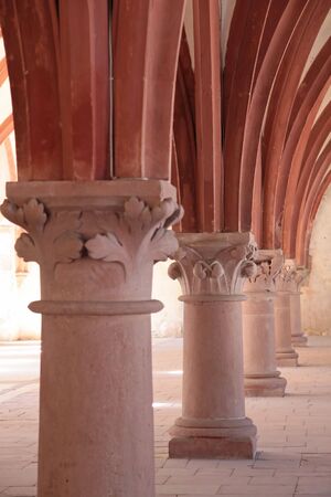Old arches near Eltville Rhine, Hesse, Germanyの写真素材