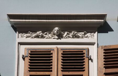 Facade of Wilhelminian style house in Wiesbaden, Germanyの写真素材