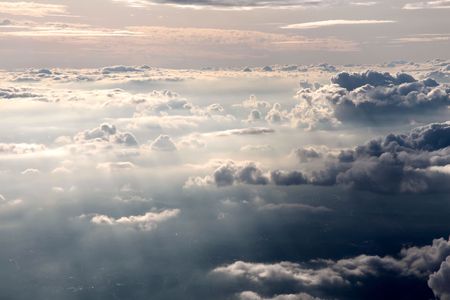 aerial of clouds in the evening