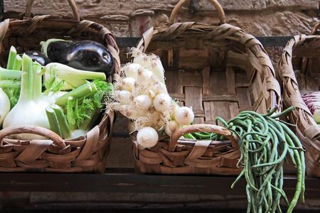 Vegetable stand in the city center of Florenceの写真素材