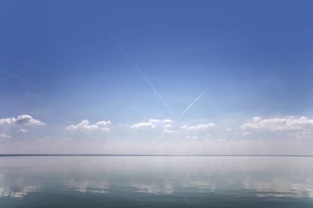 Lake shore near Batatonalmadi, Lake Balaton, Hungaryの写真素材