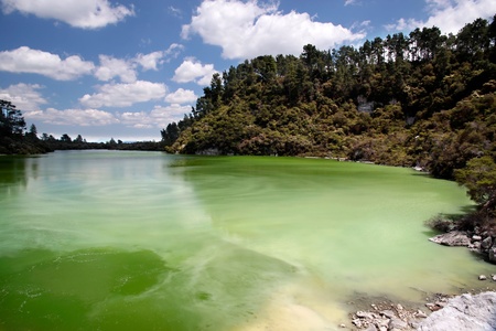 Wai-o-Tapu geothermal area in Rotorua, North Island, New Zealandの写真素材