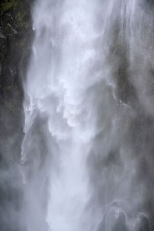 Water fall in the Milford Sound, Southland, South island,  New Zealandの写真素材