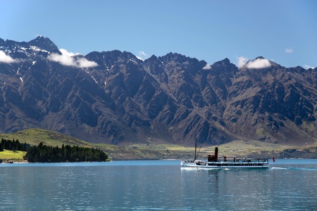 Steam ship on Lake Wakatipuの写真素材