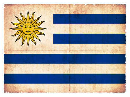 National Flag of Uruguay created in grunge styleの写真素材