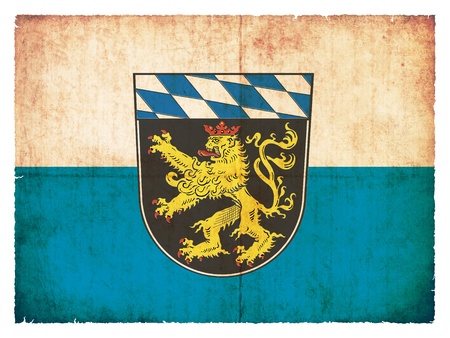 Flag of the administrative district Upper Bavaria  Bavaria, Germany  created in grunge styleの写真素材