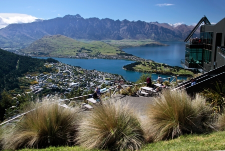 Mountain range The Remarkables from Bobs Peak, Queentown,  Otago, South island,  New Zealandのeditorial素材