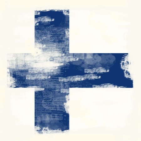 National Flag of Finland created in grunge styleの写真素材
