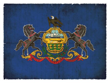 Flag of the US state Pennsylvania created in grunge styleの写真素材