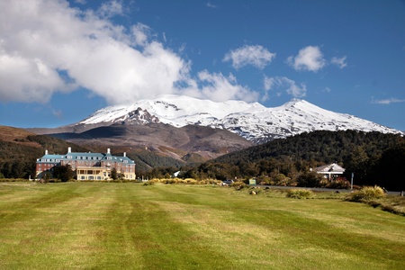Chateau Tongariro in Tongariro National Park, Manawatu-Wanganui, New Zealandのeditorial素材